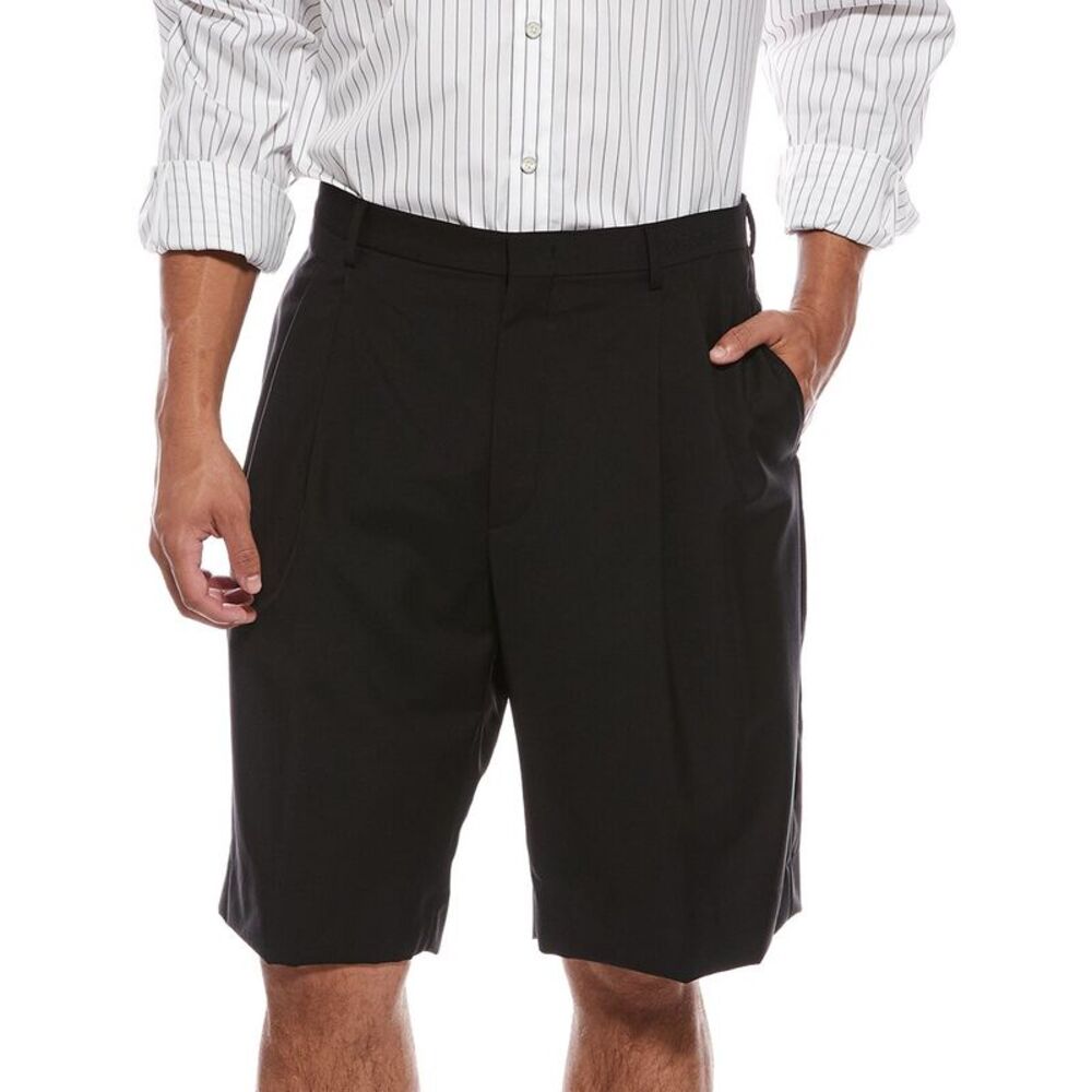 Valentino Mens  Bermuda Wool & Mohair-Blend Short, Black